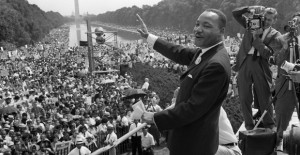 Martin Luther King en el Monumento a Lincoln, Washington D.C., 1963